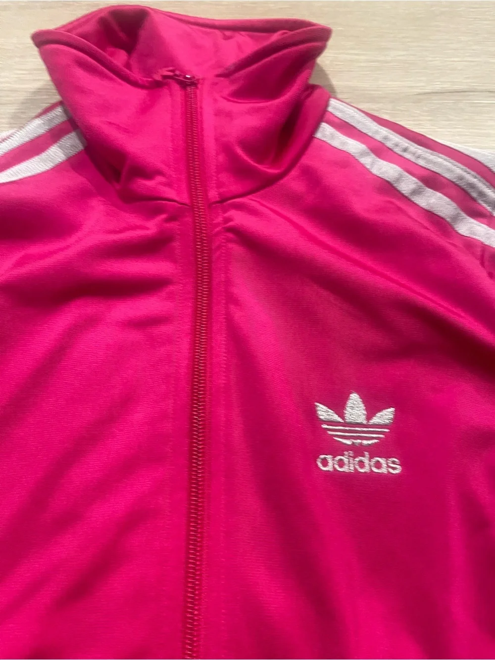 adidas Hot Pink Track Jacket with White 3-Stripes